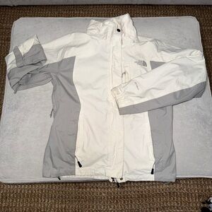 The North Face White and Gray Hyvent Ski Jacket